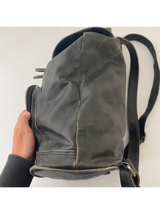 Vintage Guess USA Backpack Flap Bag Pockets Black main image 12